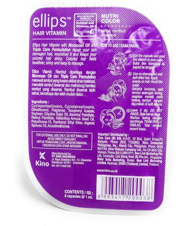 Ellips Hair Vitamin (Moroccan Oil) - Nutri Color 12 Blister ( 6 Capsule) - Buy Online on GoSupps.com