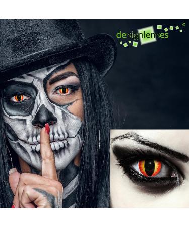 Buy Red Cat Eye Contact Lenses | Designlenses - Perfect for Carnival & Halloween Costume | Red Dragon Style - Buy Online on GoSupps.com
