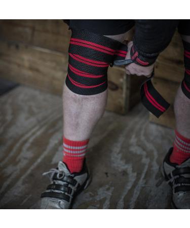 Red Line 78-Inch Knee Wraps for Weightlifting - Black (Pair) - Buy Online on GoSupps.com