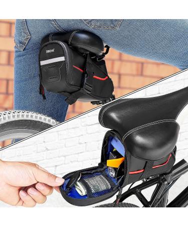 OBOVA Waterproof Bike Seat Bag 1.1L | Red Bicycle Saddle Bag with Sturdy Clip-On Strap | Tool Storage Pack for Road Mountain MTB | Black - Buy Online on GoSupps.com