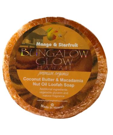 Bungalow Glow Hawaii Premium Organics Coco Butter Loofah Soap (Mango and Starfruit)