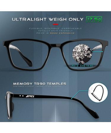 Attcl Unisex Blue Light Filter Glasses for Computer & Gaming | UV Protection Headache Relief Eye Strain Reduction - Model BL5577 Black - Buy Online on GoSupps.com