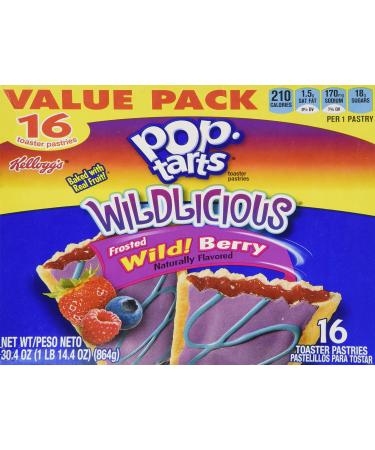 Kellogg's Pop Tarts NEW Wildlicious Frosted Wild! Berry 16 Count by Kellogg's