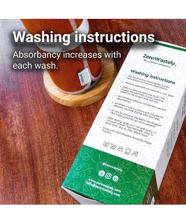 ZeroWastely Jungle Reusable Paper Towels - 24-Pack Eco-Friendly Cloth Towels for Zero Waste Living - Buy Online on GoSupps.com
