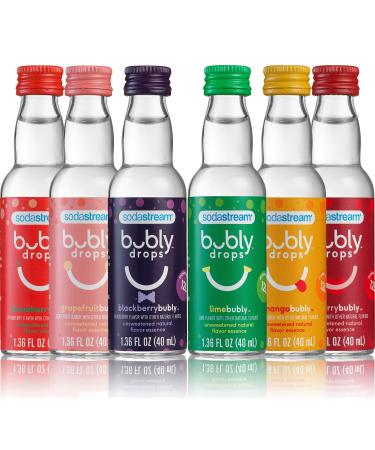 sodastream Bubly Drops 6 Flavor, Original Variety Pack, 1.36 Fl Oz ( Pack of 6) Original Variety Pack 1.36 Fl Oz (Pack of 6)
