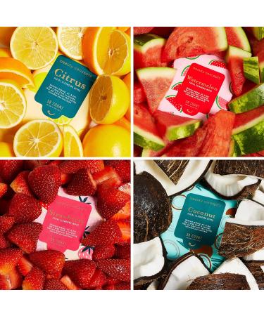 Facial Cleansing Wipes 4 Pack - Citrus, Strawberry, Coconut & Watermelon | Gentle Makeup Remover | 120 Towelettes by Beauty Concepts - Buy Online on GoSupps.com