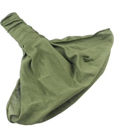 Headwrap Headband Elasticated Head Wrap Cotton In Many Colours Stretchy 3 In 1 Khaki