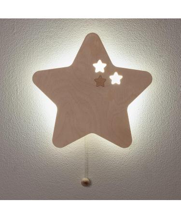 Bo Babys ONLY - Star Baby Wall Lamp | Night Lamp for Children's Room | Battery Operated Paintable FSC Quality Wood | 25 000 Hour Lifetime - Buy Online on GoSupps.com