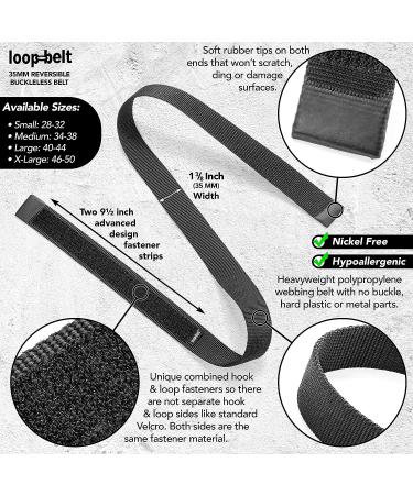 Loopbelt No-Scratch Web Belt | Rubber Coated Tips | Hook & Loop Fasteners | Small 28-32 - Buy Online on GoSupps.com