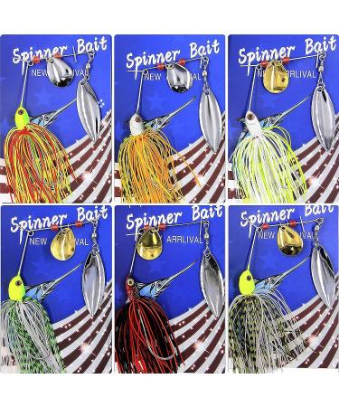 Fishing Spinner Baits Kit - Multicolor Hard Spinner Lures for Pike Bass - 0.64oz - 6pcs Swimbaits Buzzbait Set - Buy Online on GoSupps.com