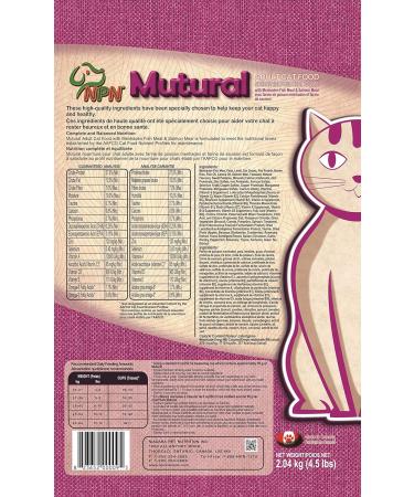 NPN Mutural Dry Cat Food for Adult Cat with Menhaden Fish Meal & Salmon Meal - 2.04 kg (4.5 lb) - Buy Online on GoSupps.com