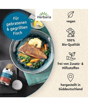 Herbaria Fisch Ahoi Bio 85g - Organic Spice Salt for Fish Seafood & Brats in Eco-Friendly Aroma Box - Buy Online on GoSupps.com