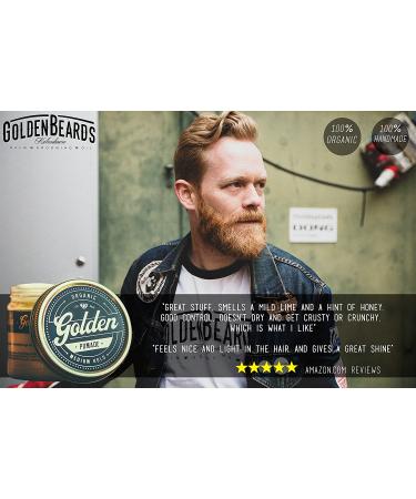 3 Oz Organic & Natural Hair Pomade Wax for Perfect Shine - Handcrafted in Denmark - Medium Hold for Long & Short Hair - Unisex - Buy Online on GoSupps.com