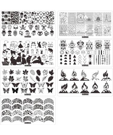 BeautyLeader 20 Pcs Nail Stamp Plates Set - Nail Art Stamping Plate Scraper Stamper Set with Leaves, Flowers, and Animal Designs in Storage Bag - Buy Online on GoSupps.com