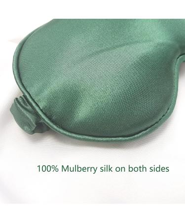 ECHOLLY Silk Sleep Eye Mask with Ear Plugs - Green Blackish Green | Comfortable Light Blocking Eye Mask for Men and Women | Ideal for Sleeping and Traveling - Buy Online on GoSupps.com