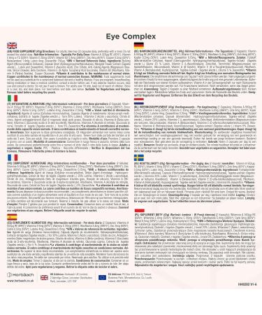 Luteine Zeaxanthine Myrtille pour les Yeux | Suppl ment Oculaire | Eye Health Supplement | 120 comprim s v g taliens | par Horbaach - Buy Online on GoSupps.com