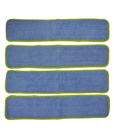 CleanAide Microfiber Wet Mop Pad Refill, 24 Inches, Green, Pack of 4