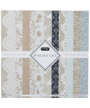 Scrapbook Customs Themed Paper Scrapbook Kit, Burlap & Lace, Blue,Navy 1 Original Version