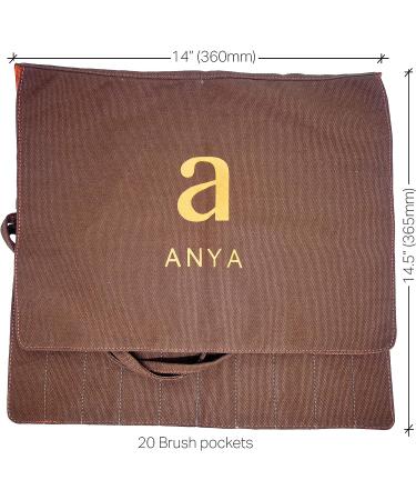 ANYA Artists Paint Brush Holder  20 Slots Paint Brush Storage Canvas Roll up pouch for Acrylic Oil Watercolor  Dark brown PEDZEL (brushes not included) - Buy Online on GoSupps.com