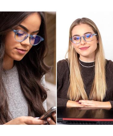 Readerest Blue Light Blocking Reading Glasses - Stylish Eye Strain Relief Computer Eyeglasses (Light Blue 1.50 Magnification) with UV Protection - Unisex Design - Buy Online on GoSupps.com