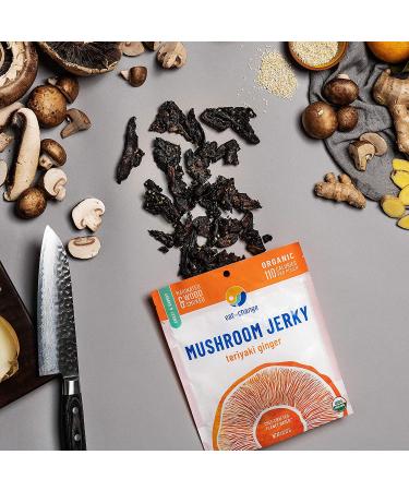EAT THE CHANGE Mushroom Jerky Variety Pack - 5 Organic Chef Crafted 2oz Bags | 150 Calories or Less | Planet Based | 5 Flavor Variety Pack - Buy Online on GoSupps.com