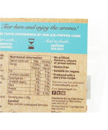 Joe & Seph's Vegan Salted Caramel Popcorn - 80g Pack | Gourmet Air-Popped Snack for Movie Nights & Parties - Buy Online on GoSupps.com