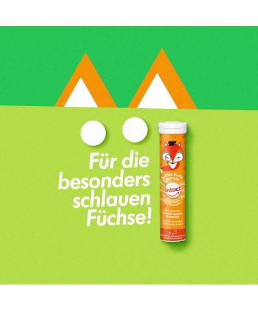 Intact Slaufuchen Brause - 15-Hour Effervescent Tablets for Kids | Vegan Vitamin C & Iron | Orange Flavor - 15-Pack - Buy Online on GoSupps.com
