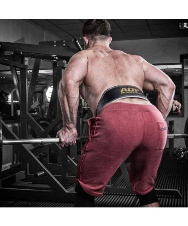 AQF Weight Lifting Belt - 6-Inch Leather Lumbar Support Gym Belt with Steel Buckle for Bodybuilding & Fitness - Large Size 32-36 (Black/Gold) - Buy Online on GoSupps.com