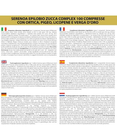 LABOTTEGADEGLIINTEGRATORI Serenoa Epilobio Pumpkin complex with nettle Pygeum Africanum Lycopene and Goldverga 300 tablets 1 per day Dietary supplement for the prostate and urinary tract - Buy Online on GoSupps.com