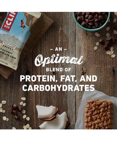 CLIF BARS Coconut Chocolate Chip - Organic Plant-Based Energy Bars - 12 Pack (2.4 oz each) - Vegetarian & Kosher - Buy Online on GoSupps.com