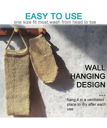2 Pcs Large Natural Exfoliating Hemp Back Scrubber Set - Men and Women - Deep Clean & Invigorate Skin - Machine Washable - Double Sided - Buy Online on GoSupps.com
