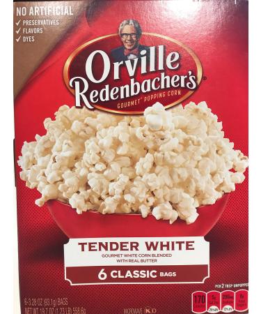 Orville Redenbacher's Tender White Classic Bag 6 bags 19.7 oz ( 2 Pack)
