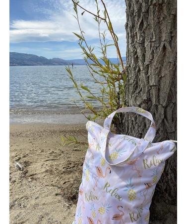 MOM & BAB Wet Bags 13.5 "Wide X 19"High| Water-Resistant |Odour Proof| Washable & Reusable | for: Cloth Diapers Daycare Wipes Towels Soiled Scrubs/Clothing Swimsuits (White & Green) "Relax" & Turquoise - Buy Online on GoSupps.com