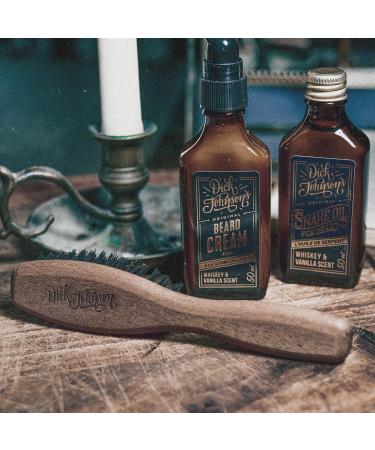 Dick Johnson Bartbrush - Handmade Wild Boar Bristle Beard Brush with Nylon Pins | Perfect for Long & Thick Beards - 15 cm Portable & Durable Made in Spain - Buy Online on GoSupps.com