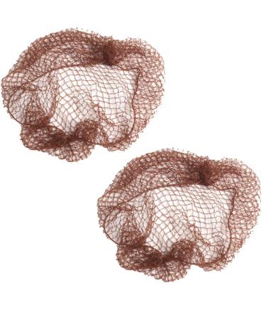 2x Dark Brown Slumber Hair Net - Elasticated Mesh Styling Sleep In Net