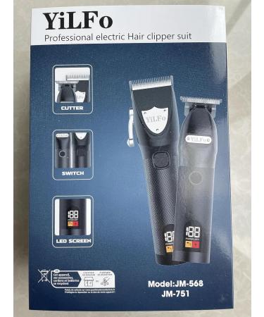 Professional Cordless Hair Clippers & Trimmer for Men - Rechargeable Grooming Kit with LCD Display, Self Haircut Head Shaver - Black - Buy Online on GoSupps.com