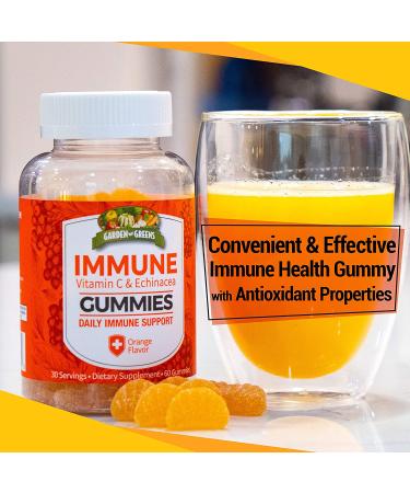 Garden Greens Immune Vitamin C Gummies - Orange Flavor | 30 Servings for Boosted Immunity - Buy Online on GoSupps.com