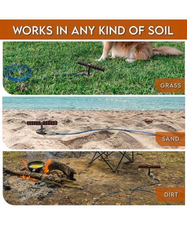 Sliridog 9.2m Dog Cable & Stake | Heavy-Duty Anchor for Large Dogs up to 86kg | Ideal for Courtyards Camping & Beach | Premium Outdoor Dog Pile (30ft Black) - Buy Online on GoSupps.com