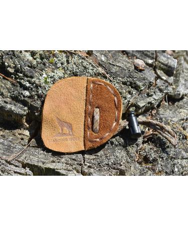 Standing Wolf Traditional Moose Leather Finger Tab (3 Under Light Brown) | Handmade Archery Tab for Hunting & Target Practice - Buy Online on GoSupps.com