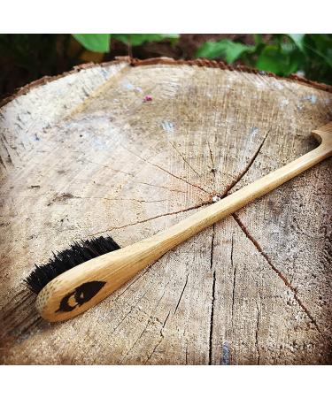 Sapling Mustache Brush & Comb by Green Beard Grooming - Boar Bristle & Bamboo - Buy Online on GoSupps.com