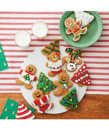 Holiday Fun Baking Set: Gingerbread Man & Tree Cookie Kit with Pre-Baked Cookies, Candies, Fondant, Icing, Decorating Bags, Tips, and Holiday Stickers - Buy Online on GoSupps.com