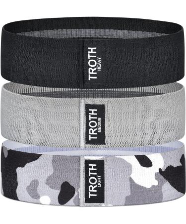 Troth Resistance Bands Set - Home Gym Strength Training Equipment for Women and Men - Ideal for Pilates, Squats, Yoga, and Pull Ups - Gray Black Camouflage Design - Buy Online on GoSupps.com