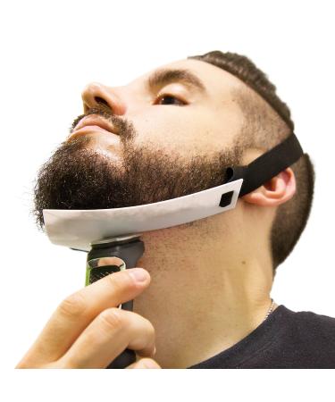 Aberlite FlexShaper - Beard Shaper Neckline Guide - Hands-Free & Flexible - The Ultimate Neckline Beard Shaping Template - Beard Trimmer Tool - Lineup Stencil Kit (White)
