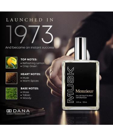 Dana Monsieur Musk EDT Spray Mens Fragrances 4 Oz - Buy Online on GoSupps.com