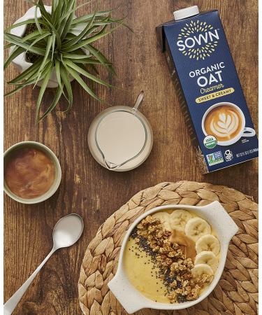 SOWN Organic Oat Creamer Sweet & Creamy - Barista Oat Milk Non Dairy Coffee Creamer - 32oz (Pack of 3) | Plant Based, Dairy-Free, Vegan, Gluten-Free, Non-GMO, Shelf Stable - Buy Online on GoSupps.com