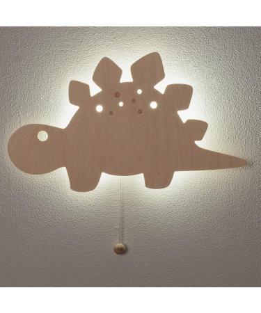 Bo Baby's ONLY Dino Wall Lamp - Battery-Powered Night Light for Baby's Room - FSC Certified Wooden Lamp - 25 000 Hours of Warm Glow - Buy Online on GoSupps.com