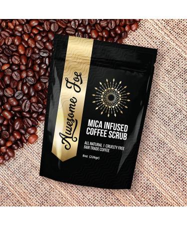 All Natural Mica Infused Coffee Scrub - 8oz | Exfoliating Body Scrub for Glowing Skin | International Shipping Available - Buy Online on GoSupps.com