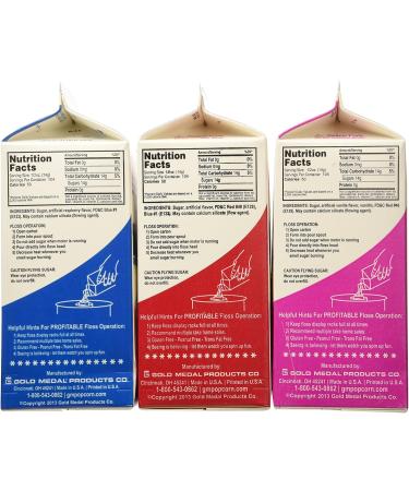 Buy Cotton Candy Floss Sugar - Blue Raspberry Pink Vanilla & Cherry - 3 Pack (3.25 lbs) | International Shipping Available - Buy Online on GoSupps.com