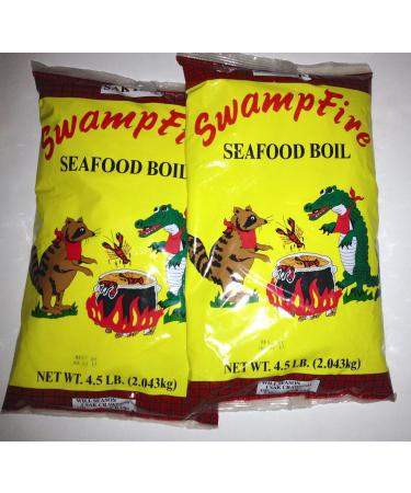 Swamp Fire Seafood Boil (Crawfish, Crab, Shrimp) 4.5# (2pk) 4.5 Pound (Pack of 2)