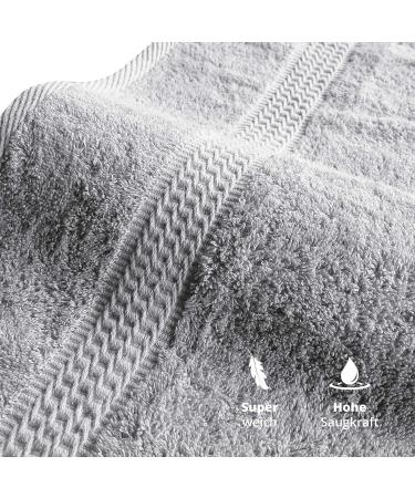 Class Home Collection Terry Guest Towels - 100% Cotton Pack of 4 30x50 cm Silver - Premium Quality for Elegant Hospitality - Buy Online on GoSupps.com